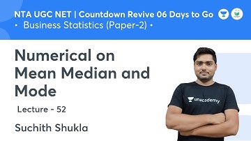 Numerical on Mean Median and Mode |  NTA UGC NET JRF 2021 |Suchith Shukla