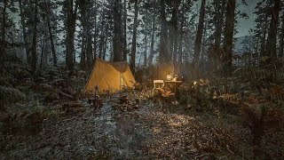 Ambience of forest camping in the rain and thunderstorms | Rain & Thunder ASMR RDR2