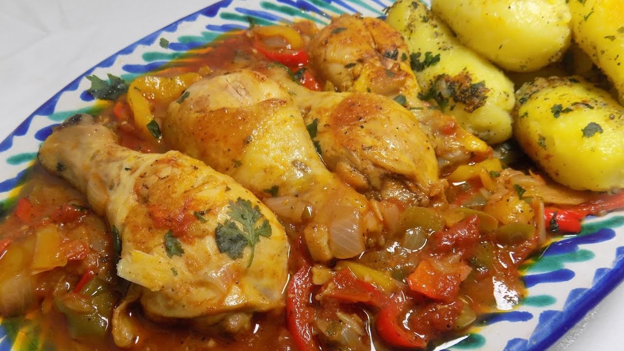 Recette ramadan 2023 Poulet poivron pomme de terre🌙