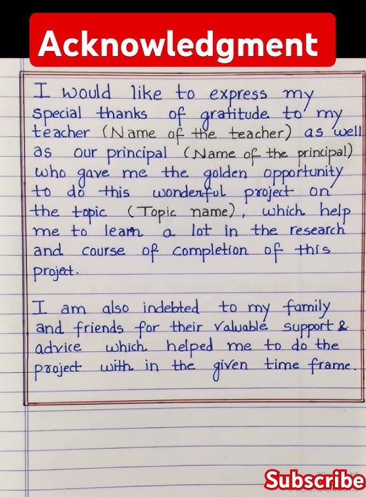 Acknowledgment l acknowledgment for project l how to write acknowledgment for  project
