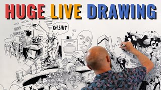 Mural drawing of my journey as an artist (timelapse)