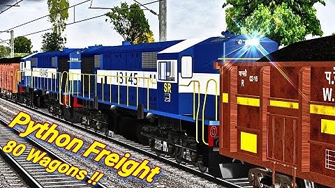 Longest PYTHON Freight In LOCKDOWN || 80 Wagons And 4 WDG3A || High Speed Freight In IR-MSTS