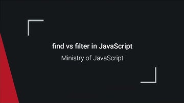 filter vs find in JavaScript