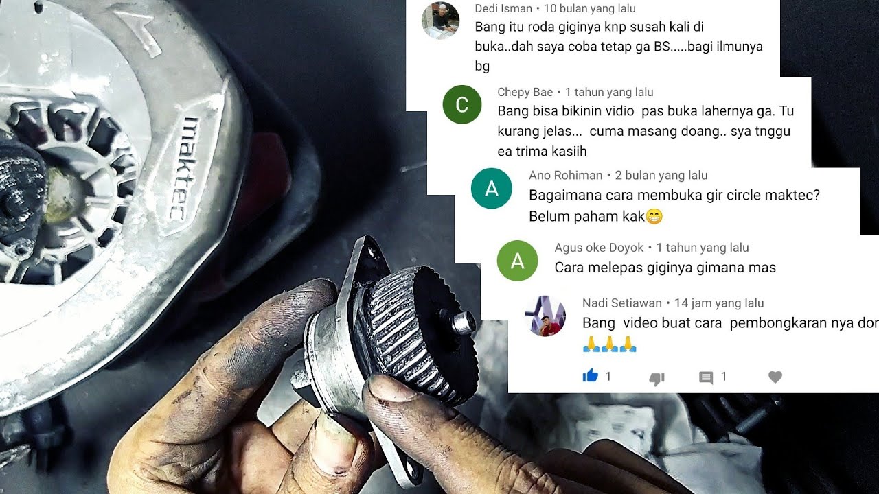 Cara bongkar gearbox mesin circular Saw ganti bearing circular saw