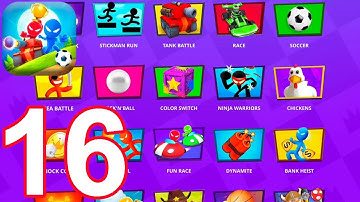 Stickman Party Gameplay Walkthrough Part 16 - Random Funny MiniGames, 1 2 3 4 Plyer Free New Update