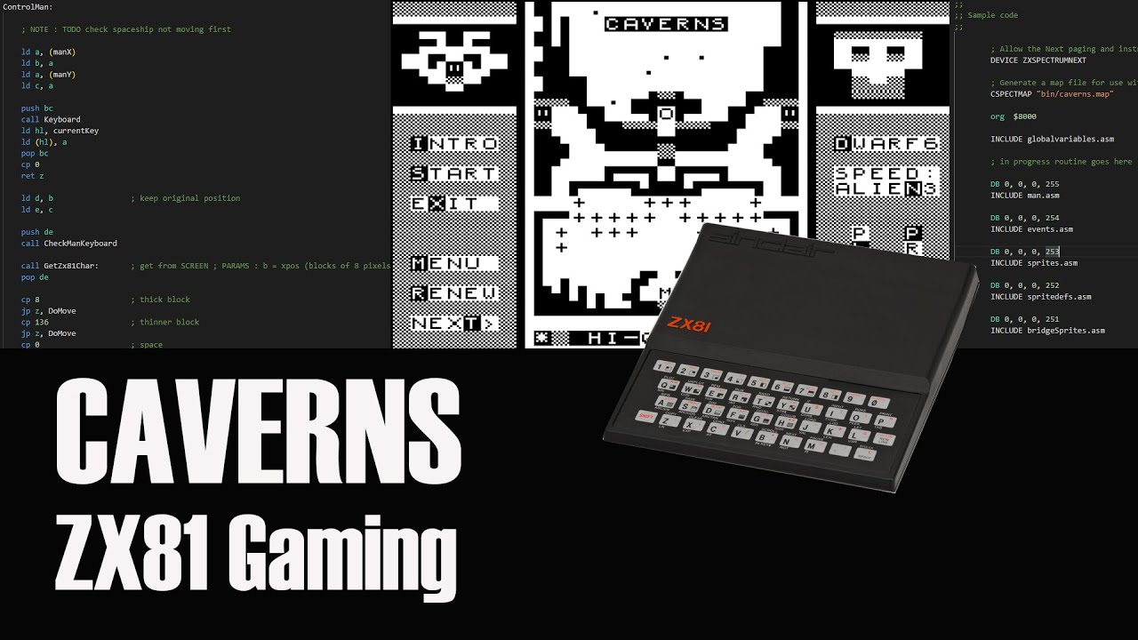 ZX Caverns Update. A game for the ZX81 - in development for over