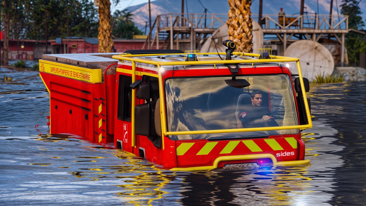 [GTA5] LES POMPIERS SAUVENT DES VIES DANS LES INONDATIONS | SDIS 77