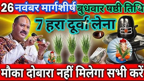 "मार्गशीर्ष बुधवार षष्ठीतिथि 7 हरा दूर्वा "उपाय जरूर करें 26 नवंबर 🙏| pradeepmishra upay बुधवार like