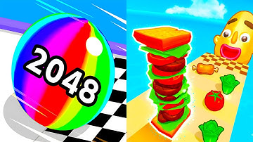 Ball Run 2048 vs Sandwich Runner 🌟🔧 Max Level Gameplay Walkthrough Android iOS Update C7L4