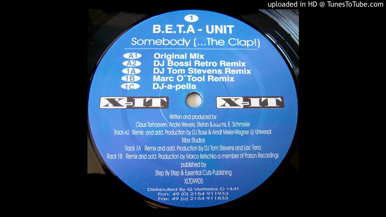 B.E.T.A. Unit - Somebody (...The Clap!) (Marc O'Tool Remix)