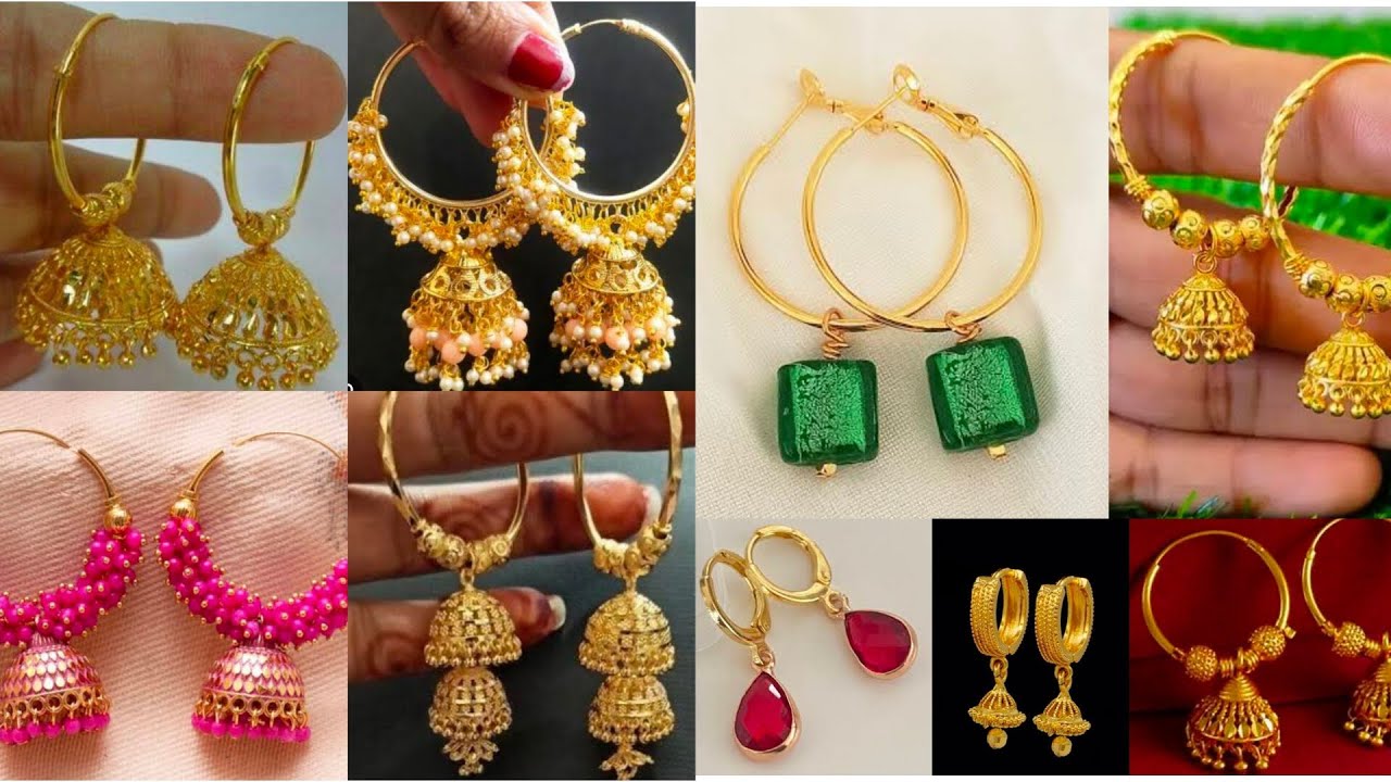 Latest fancy hoop earrings👌🏅👆new hoop earrings designs🥇💫🥰latest designs