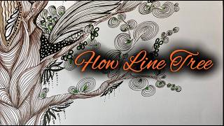 Drawing a Fantasy Tree with Flow Lines | Zentangle Inspired Pen Art