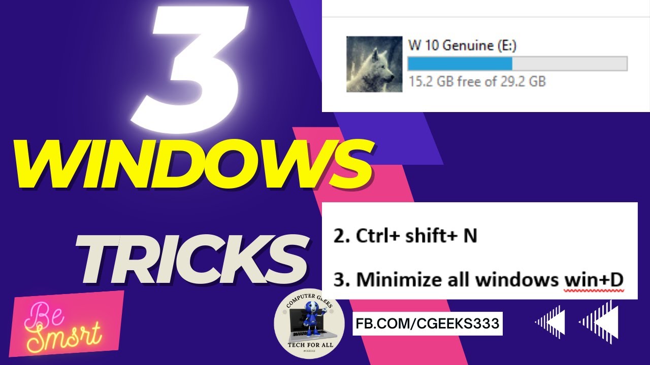 Window R Fun Tricks {Geek 79} 3 amazing Windows tricks (#CGeeks) - YouTube