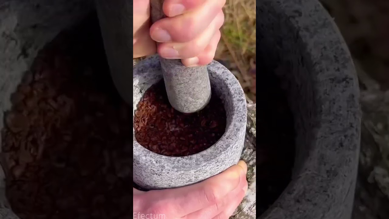 Crushing Coffee beans Reverse 