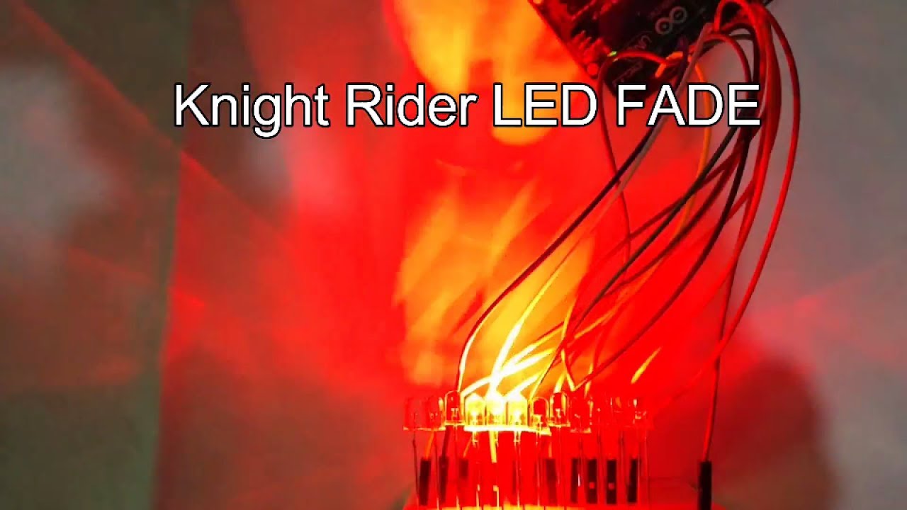 Arduino Knight Rider Example with Code LED FADE - YouTube