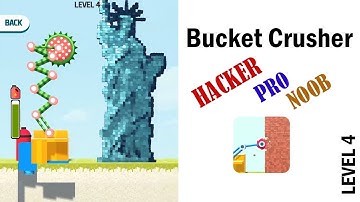 Bucket Crusher Noob & Pro & Hacker Level 4 Gameplay (iOS/Android)
