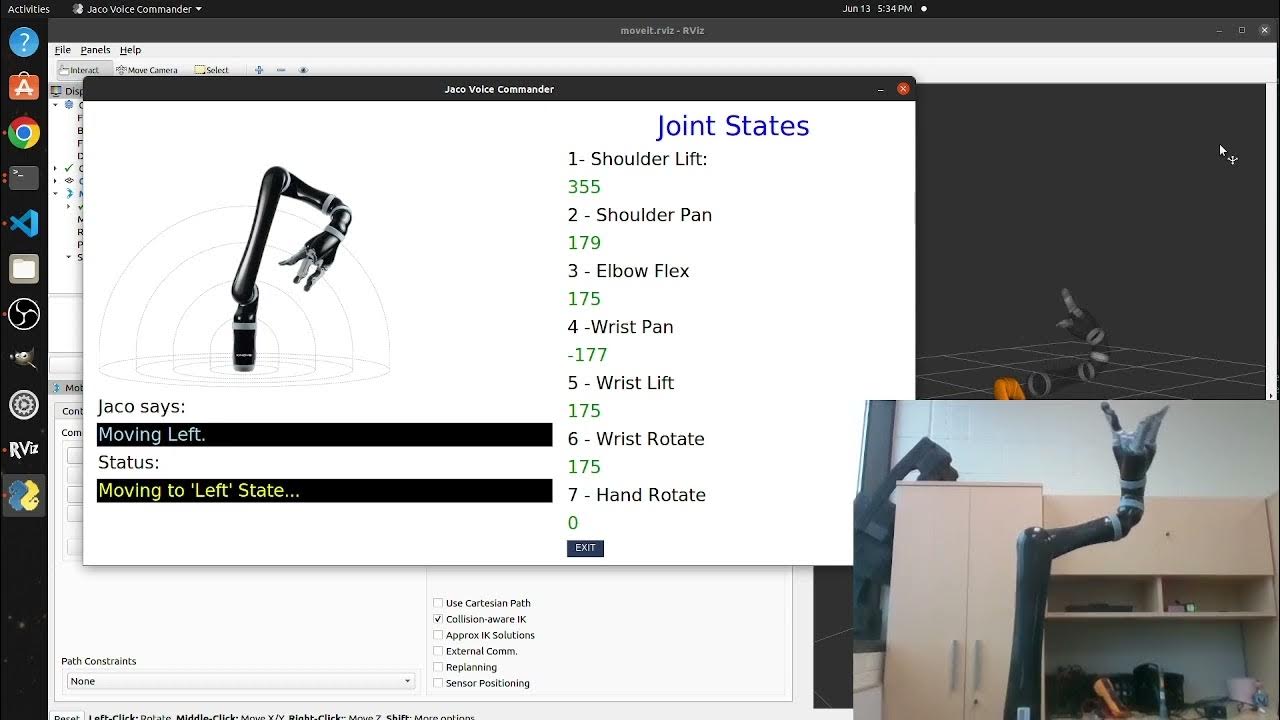 Jaco Voice Commander Python Script With GUI Demo - YouTube