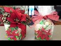 DOLLAR TREE DIY CHRISTMAS GIFT IDEA & DECOR | MOD PODGE NAPKINS