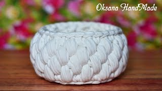 Корзина крючком из трикотажной пряжи. Мастер класс Корзина крючком из трикотажной пряжи. Мастер класс