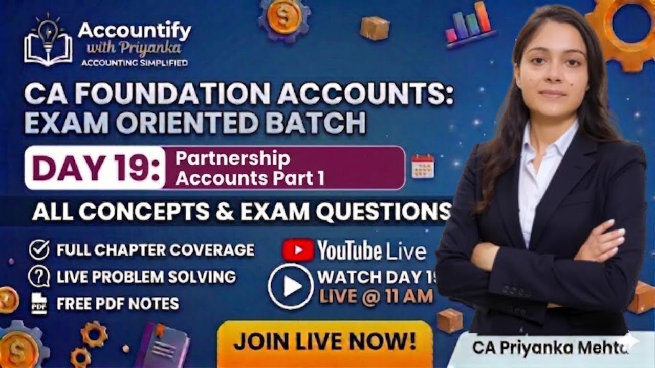 Day 19 - Partnership Accounts Part 1| CA Foundation | Exam Oriented ...