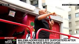 EFF vs Afriforum | Party leader Julius Malema addresses supporters outside court