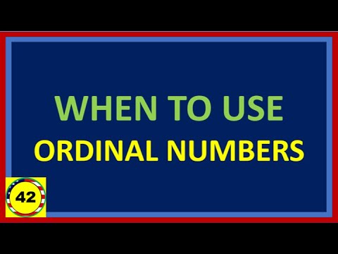 ORDINAL NUMBERS -