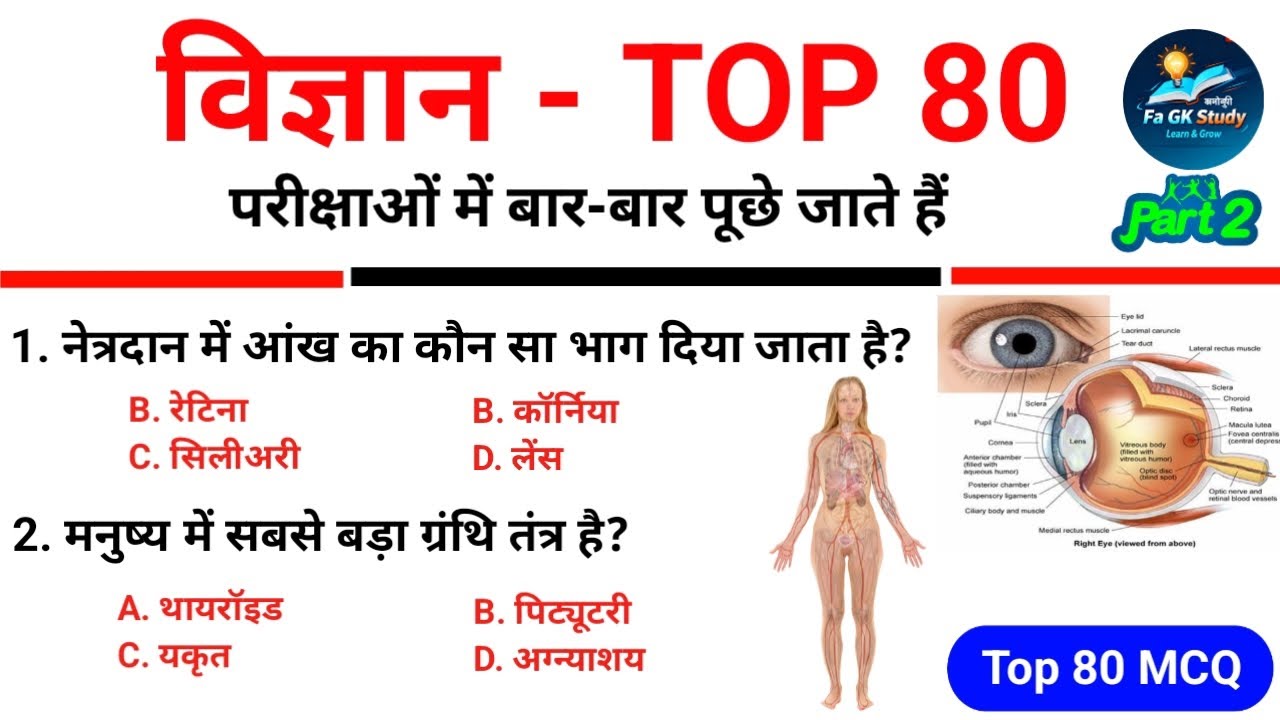 Science Top 80 GK Questions Answers | विज्ञान के टॉप 80 अति महत्वपूर्ण प्रश्न / Science GK #science