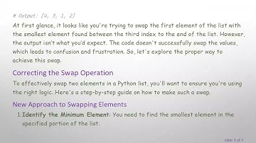How to Effectively Swap Two Elements in a Python List