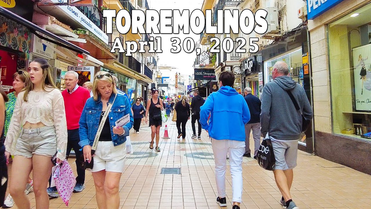 Torremolinos April 30, 2025 Town to Beach Walking Tour Malaga Costa del Sol Spain [4K]