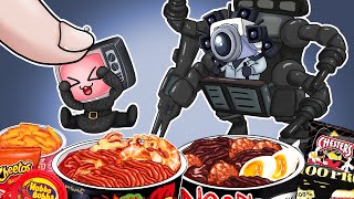 Tv Baby Vs Camera Baby Mukbang Black Vs Red Food | Anime Chibi Skibidi Toilet 57 Animation