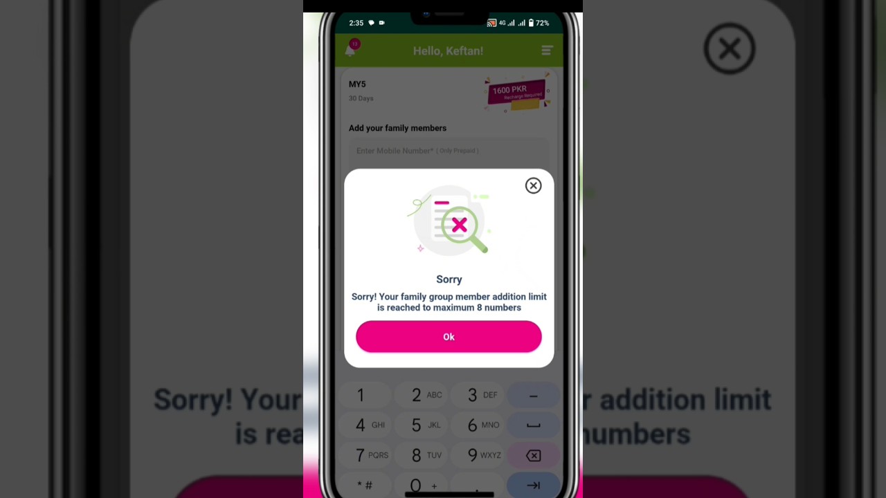 Zong my5 package | Sorry! Your family group member addition limit is reached problem solution 😒
