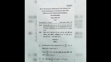 B.Sc. 4th sem 2025 mdu special functions and integral transformations