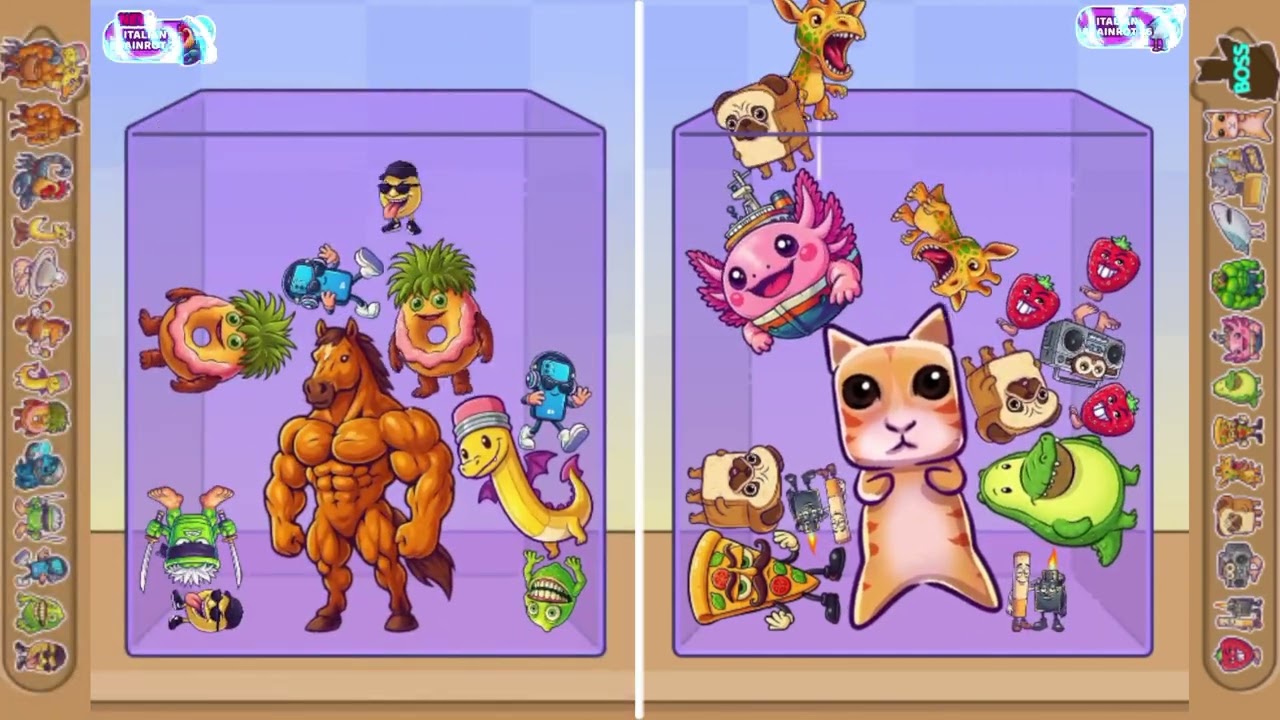 Merge Fellas Italian Brainrot 27 vs Italian Brainrot 26 ⁉️ Boss + Boss | Reaching MAX LEVEL!