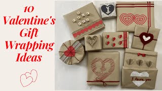 10 Simple Gift Wrapping ideas for Valentines Day DIY.