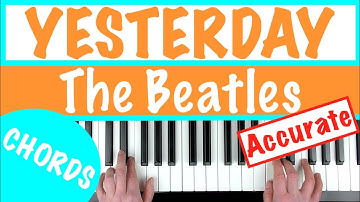 How to play YESTERDAY - The Beatles Piano Chords Tutorial
