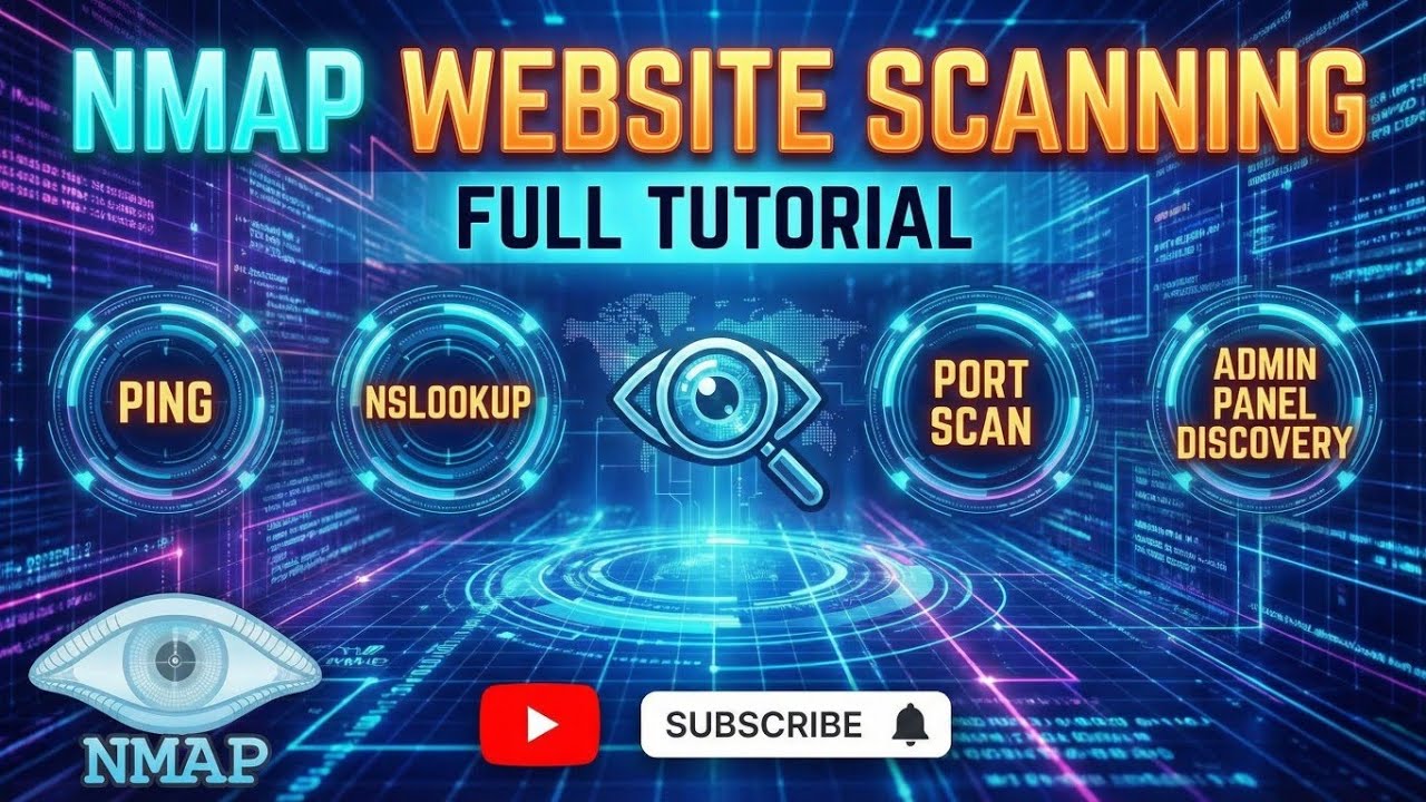 Nmap Website Scanning Full Tutorial | Ping, Nslookup, Port Scan & Admin ...