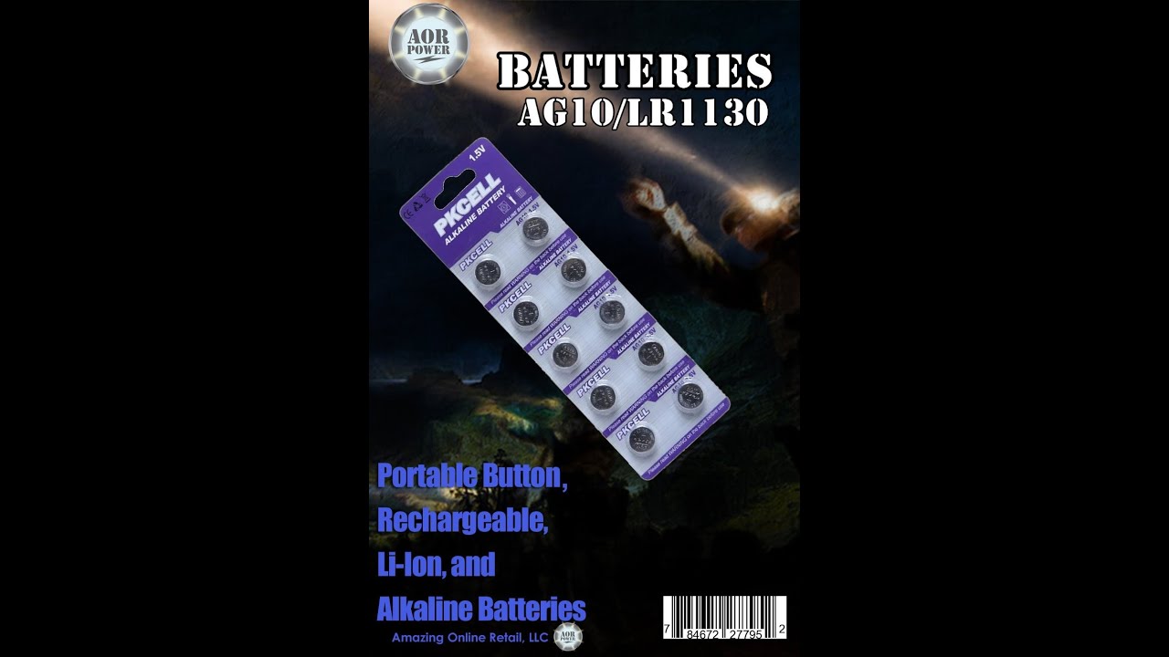 Ag10 Lr1130 Alkaline Button Cell Battery - 1.55v (Pack of 10 Pcs)