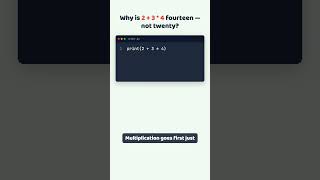 Why is two plus three times four fourteen in Python — not twenty #shorts