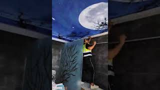 2024 Trending: Stretch Ceiling with Starry Galaxy and Outer Space Design - Transform Your Space into