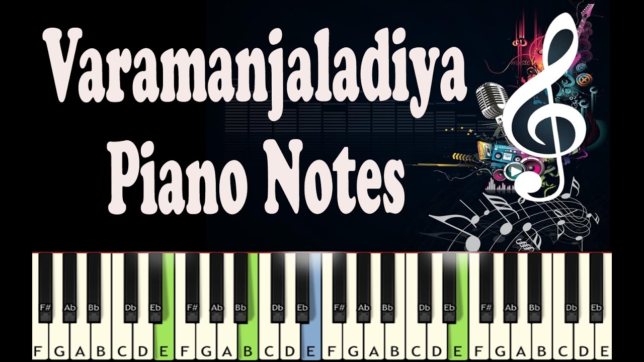 varamanjaladiya pranayavarnangal piano notes music sheet youtube key board music sheets