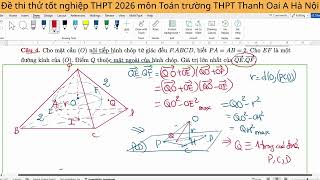 Min max tích có hướng.Cho hình chóp tứ giác đều P.ABCD có tất cả các cạnh đều bằng 2. Gọi (S) là mặt