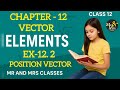 Class 12 Maths Chapter 12 – Vectors | Exercise 12.2  | Position vector | CBSE Maths | Elements |