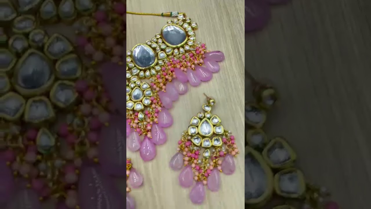 Big stone kundan polki jewellery set | 