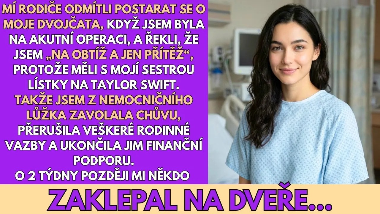 Ležela jsem v sanitce po autonehodě, vnitřně krvácela a potřebovala operaci. S třesoucíma se rukama jsem zavolala rodičům, aby na pár hodin pohlídali moje tříletá dvojčata. Místo odpovědi mi do...