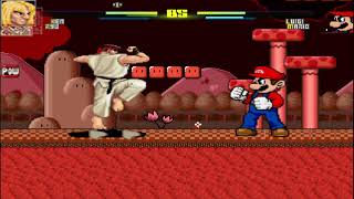 MUGEN Battle #28 Ken (Me) and Ryu VS SSB Mario Bros