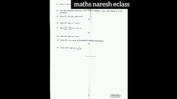 Degree Maths Sem-2 Major Minor YV university 2024 May Question paper@maths naresh eclass