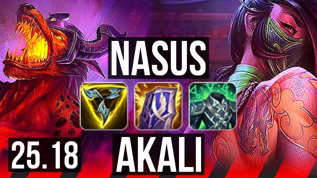 NASUS vs AKALI (TOP) | 10 solo kills, 49k DMG, Legendary, 21/4/7 | EUNE Challenger | 25.18