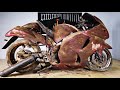 Suzuki hayabusa restoration  restored hayabusa sport motorcycle  old bike restoration and repair