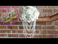 DIY Elegant Brooch and Pearl Cascade Bridal Bouquet | DIY Wedding Bouquet | DIY Tutorial