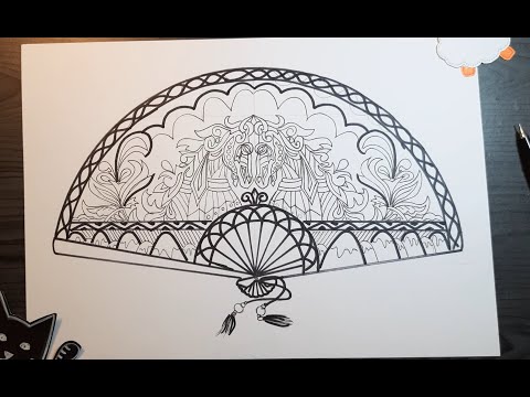 Video [159] Vẽ Trang Trí Quạt Giấy (P1.Tạo dáng) / Mĩ thuật... - YouTube